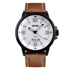 SKMEI - Reloj Explorer 9115 Analógico Fechador Correas de Piel - Negro