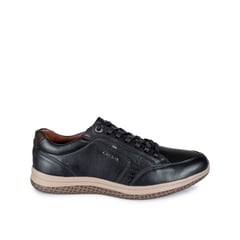 CALIMOD - Zapatilla Casual Hombre Cuero Negro