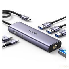 Adaptador USB hub 6 en 1 tipo C 4K 30HZ