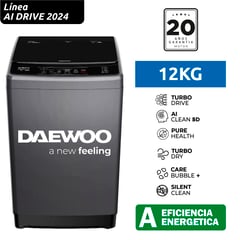 DAEWOO - Lavadora 12KG AI Drive Lavado Inteligente