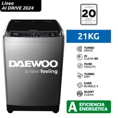 DAEWOO - Lavadora 21KG AI Drive Lavado Inteligente