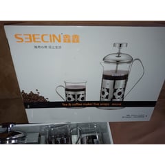 GENERICO - SET DE CAFETERA DE PRENSA FRANCESA 600 ML X 5 PZAS