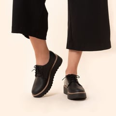 KAWKI - ZAPATOS DE MUJER DERBY FORTALEZA NEGRO