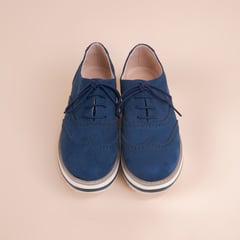 KAWKI - ZAPATOS DE MUJER OXFORD EJECUTIVA AZUL