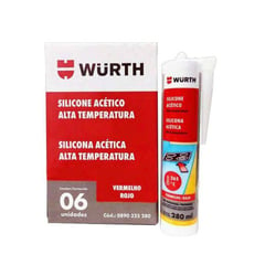 WURTH - SILICONA ACÉTICA ALTA TEMP ROJA 280ML