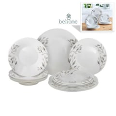 BEHOME - Set de 18 Platos Ecovidrio Foresti