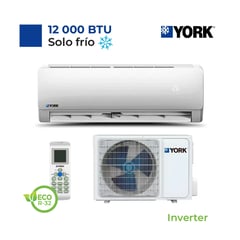 YORK - Aire Acondicionado Split Pared de 12000 BTUH Inverter Frío Solo