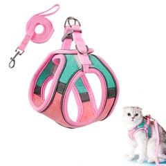 GENERICO - Arnés con Pechera para Gatos Rosa Premium Talla S