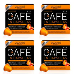 VIAGGIO ESPRESSO - Pack Viaggio Caramel: 40 cápsulas de café para el sistema Nespresso® original