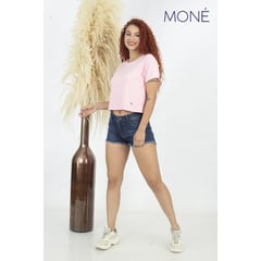 MONE OUTFIT - Polo Color Entero Palo Rosa Manga Corta