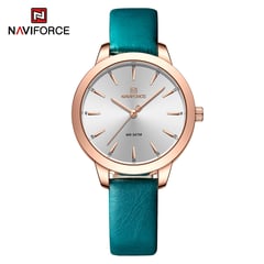 NAVIFORCE - Reloj Mujer NF5024 Verde Blanco Analógico Correa Cuero