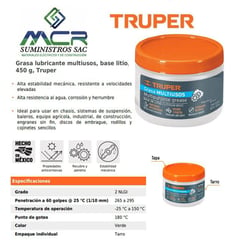 TRUPER - Grasa lubricante multiusos, base litio 450 gTruper