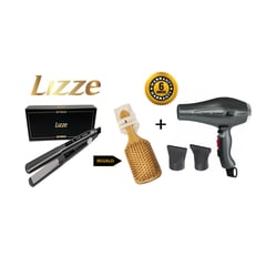 LIZZE - Pack Plancha Extreme + Secadora Extreme + Cepillo Raqueta Bambu