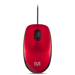 MULTILASER - Mouse Alámbrico Rojo