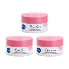 NIVEA - NIVEA Crema Hidratante en Gel Rose Care con Agua de Rosas 150ML X3