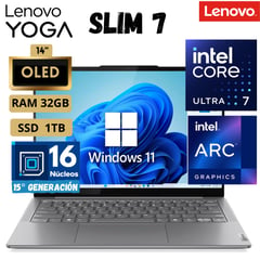 LENOVO - Laptop Yoga Slim 7 Core Ultra I7, 14"Oled, Ram 32Gb, Ssd 1Tb, Arc Graphics, Windows 11