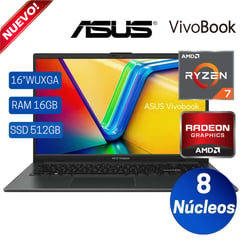 ASUS - Laptop Vivobook M1605YA-MB204 16" WUXGA, AMD Ryzen 7-7730U, Ram 16GB, Ssd 512GB, Free Dos