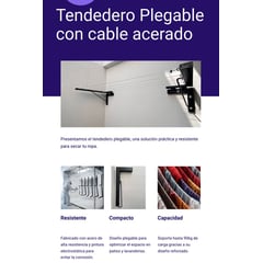 GENERICO - Tendedero plegable Colgador reforzado acerado Completo