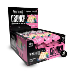 WARRIOR - Barra Proteína Crunch 64 grs caja 12 unidades - Birthday Cake