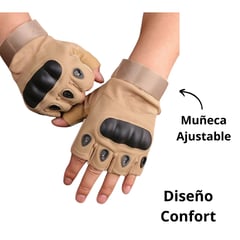 GENERICO - Guantes tácticos de medio dedo para moto y exterior - Beige