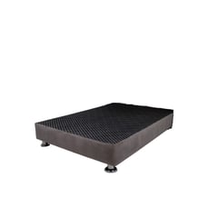 MUEBLES MACRUMO - Box Tarima reforzado y acolchado 2 Plazas - Gris Oscuro / Patas Instaladas