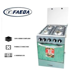 FAEDA - Cocina Con Tapa de Vidrio y Horno 4H Paris