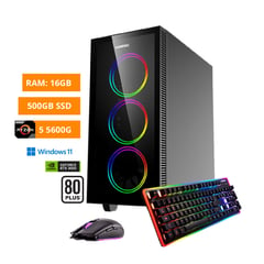 VASTEC - PC Gamer HERO Ryzen 5 5600G, 16GB, 500GB, RTX 3050 8GB, Windows 11 home