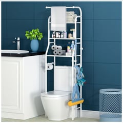 KELLER - Organizador de Baño 3 Niveles con Porta Toalla Y Colgadores TW2