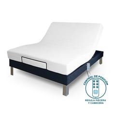 JHS - Cama Box tarima articulada Ergoflex 2Plz + colchón hipoalergénico