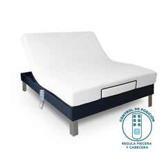 JHS - Cama Box tarima articulada Ergoflex Queen + colchón hipoalergénico