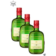 BUCHANANS - Pack 3 unidades Whisky Deluxe 12 Años 750ml