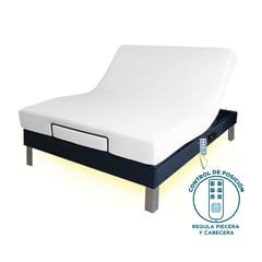 JHS - Cama Box tarima articulada Lumiflex 2Plz + colchón hipoalergénico