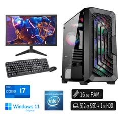 INTEL - PC Completa Core™ i7 9na 16GB SSD 512GB HDD 1TB + Led 22