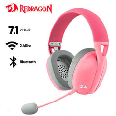 REDRAGON - Audífono Ire Pro H848 Bluetooth Inalámbrico USB 7.1 Rosado