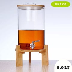 GENERICO - Dispensador de Agua 8lt de vidrio con base de madera