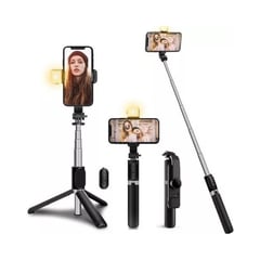 KAMINATA - Palo Selfie Trípode Bluetooth Recargable 104 Cm 3 Tonos Luz