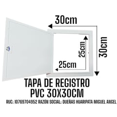 NACIONAL - TAPA DE REGISTRO PVC 30X30CM PARA EMPOTRAR