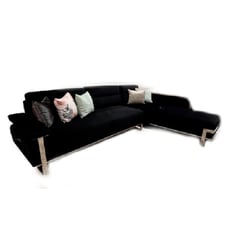 GENERICO - MUEBLE SECCIONAL SPLENDID SK COLOR NEGRO DE 3 CUERPOS EN TERCIOPELO