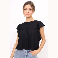 URPI DREAMS - Polo blusa crop mujer con vuelo