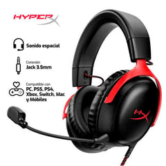 HYPERX CLOUD - Audífono III 3.5MM-USB 7.1 ROJO