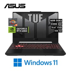 Laptop TUF Gaming A15 FA507XV - AMD Ryzen 9 7940HS 16GB 512GB NVIDIA RTX 4060 8GB 15.6″ FHD W11