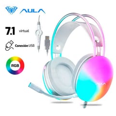 AULA - Audífono S505 USB 7.1 RGB ROSADO