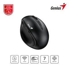 GENIUS - Mouse Inalámbrico Ergo 8300S vertical 7 bot. ergonómico Black