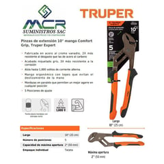 TRUPER - Alicate o pinza pico de loro 10 pulgadas aislante 1000V