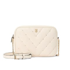 VICTORIA'S SECRET - Crossbody blanco humo con dorado