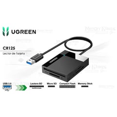 UGREEN - LECTOR GRABADOR MEMORY CARD CR125 4-in-1USB30