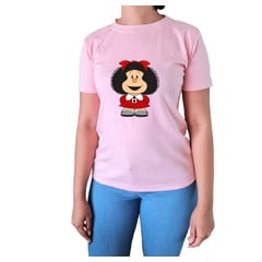 GENERICO - Polo Mujer Manga Corta Mafalda - Nathalie Love It - Rosado