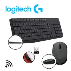 LOGITECH - Teclado Logitech Mouse MK235 Wireless Usb Sp Black