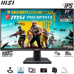 MSI - Monitor MP275 Full HD 27 IPS 100HZ 1MS HDMI VGA