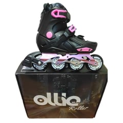 OLLIE - PATIN LINEAL URBANO ROSA TALLA M 32 - 35